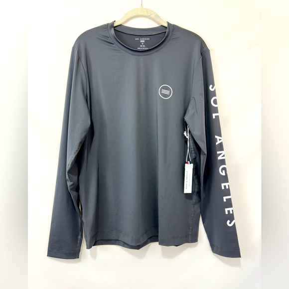 SOL ANGELES - MENS CIRCLE WAVES RASHGUARD - CARBON UPF 50+ Medium - Picture 5 of 9